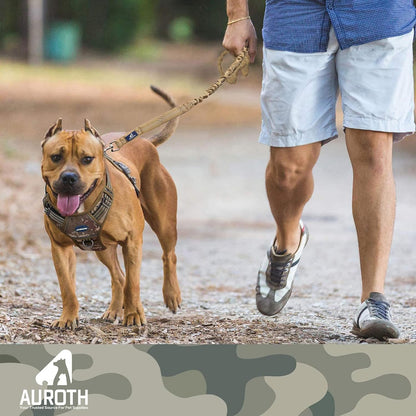 Heavy Duty Bungee Dog Leash for Medium Large Breed Dogs, No Pull Leashes for Shock Absorption with Car Seat Belt, 2 Padded Handles 4.5FT 6FT Training Dog Leash