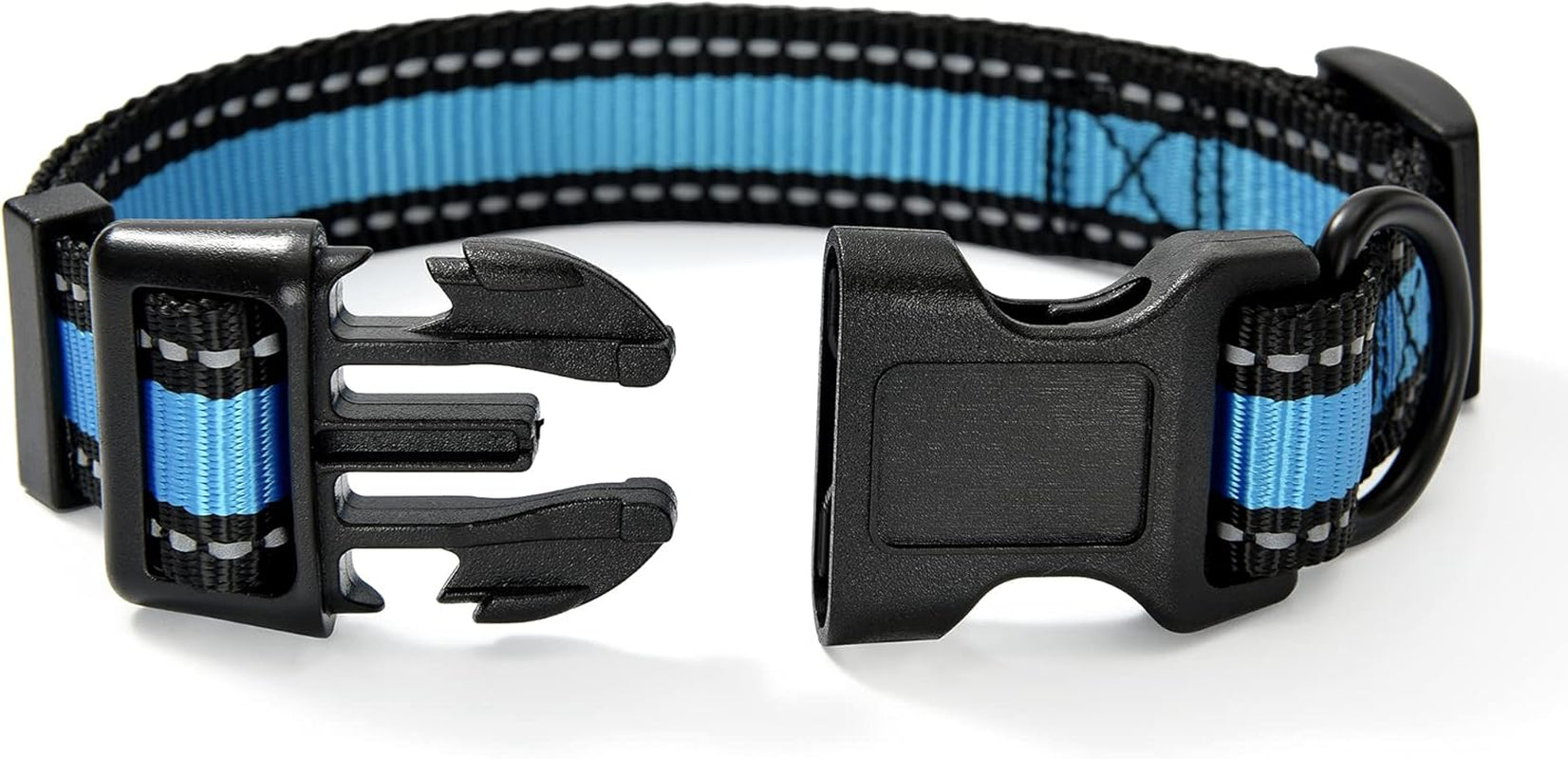 Dog Collar | Reflective 3M Stripe with Nylon Band (Blue/Pink, Medium (Pack of 2))